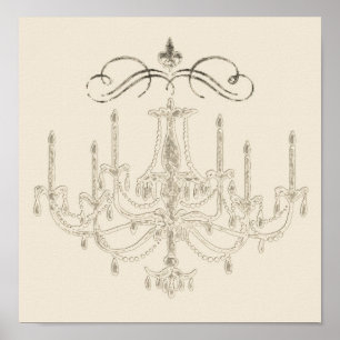 Romance with a Chandelier SIZE/PAPER/CANVAS OPTION Poster