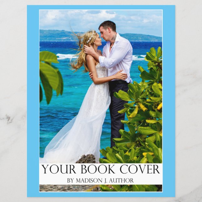 Romance Writer Book Cover | Author Photo Back Blue Flyer (Front)