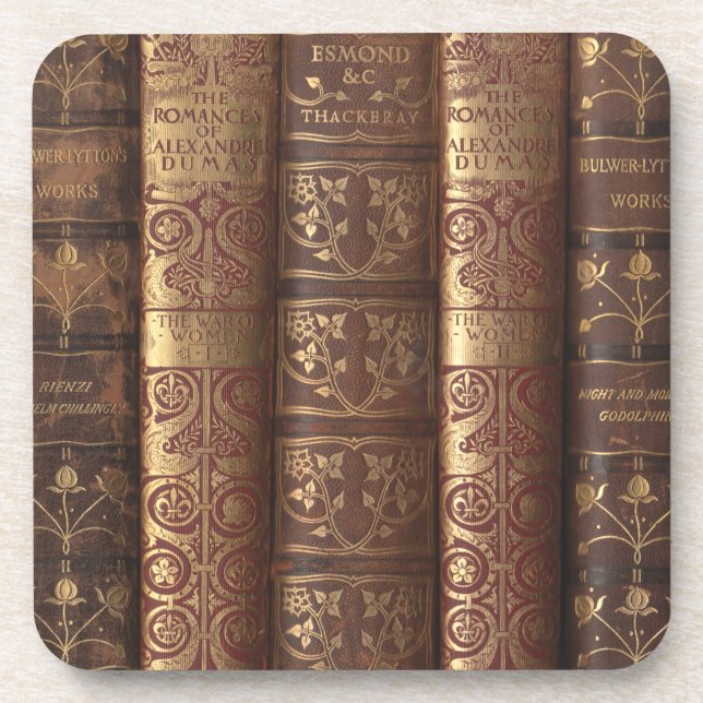 Romances of Alexandre Dumas (Book Spines) Coaster (Front)