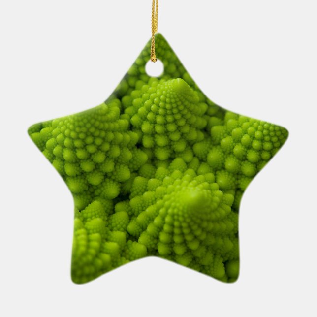 Romanesco Broccoli Fractal Vegetable Ceramic Ornament (Front)