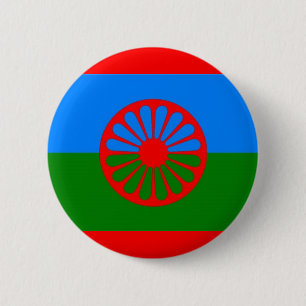 ROMANI FLAG 6 CM ROUND BADGE