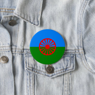 Romani Flag 7.5 Cm Round Badge