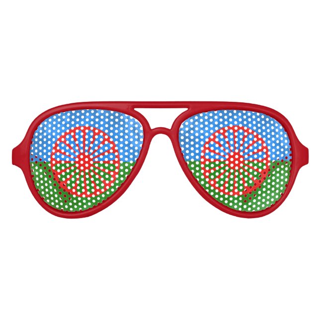 Romani flag aviator sunglasses (Front)