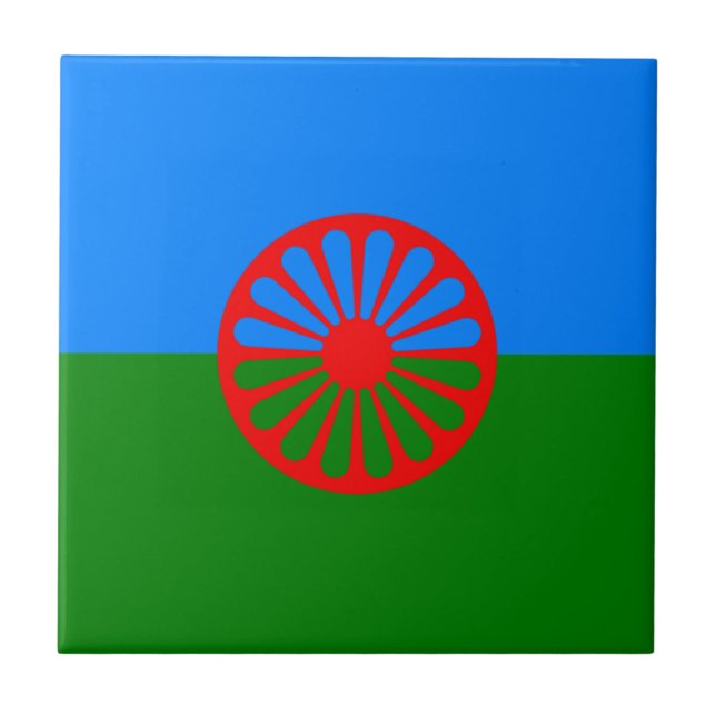 Romani Flag Ceramic Tile (Front)