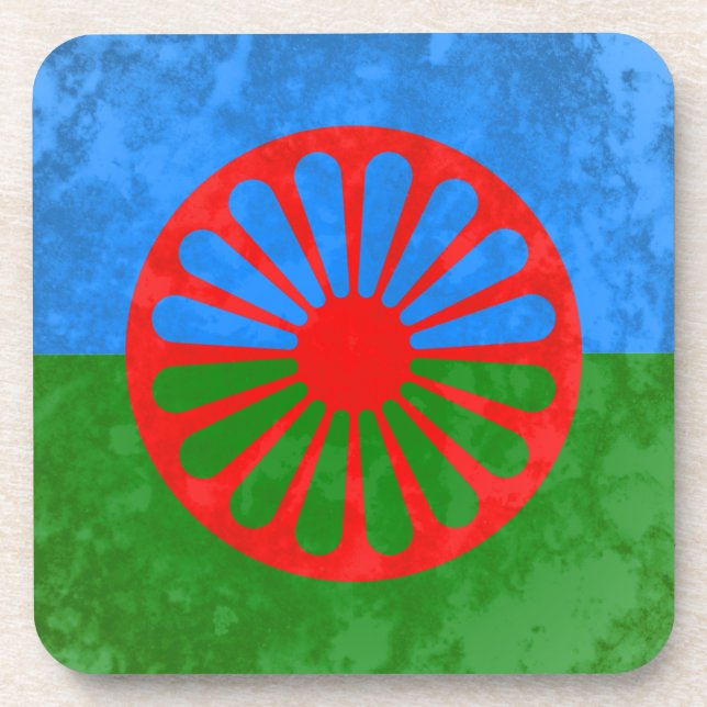 Romani flag coaster (Front)