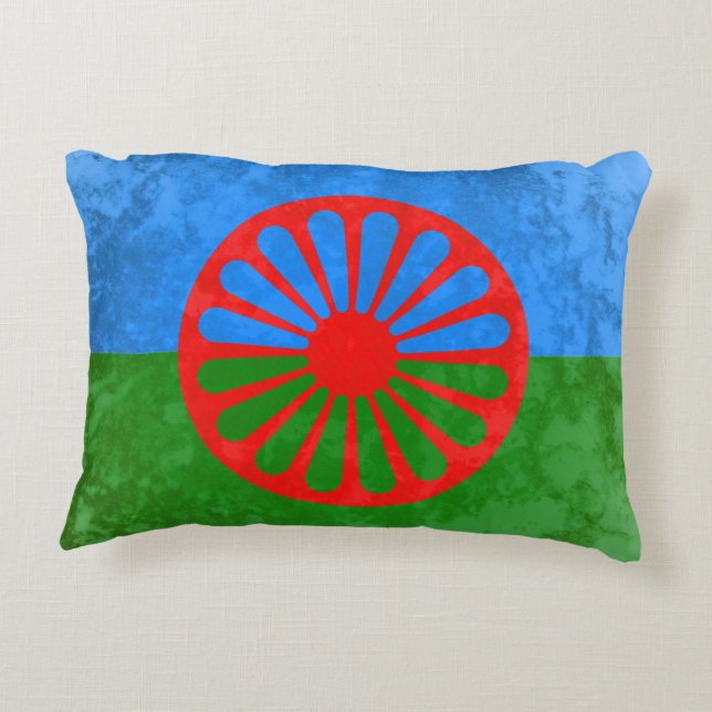 Romani flag decorative cushion (Back)