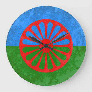 Romani flag large clock
