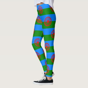 Romani & Gypsy Wagon Wheel Flag Leggings