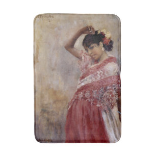 Romani Gypsy Woman Dancing (by Albert Edelfelt) Bath Mat