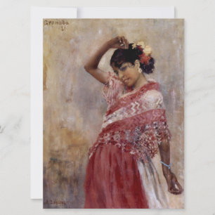 Romani Gypsy Woman Dancing (by Albert Edelfelt) Card