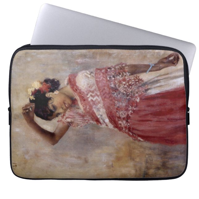 Romani Gypsy Woman Dancing (by Albert Edelfelt) Laptop Sleeve (Front)
