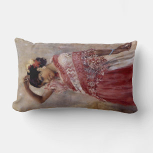 Romani Gypsy Woman Dancing (by Albert Edelfelt) Lumbar Cushion
