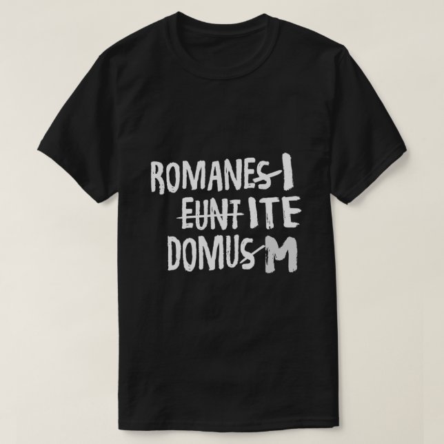 Romani Ite Domum  Learning Latin Like Life of Brya T-Shirt (Design Front)