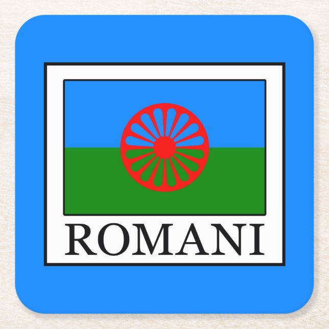 Romani Square Paper Coaster (Front)