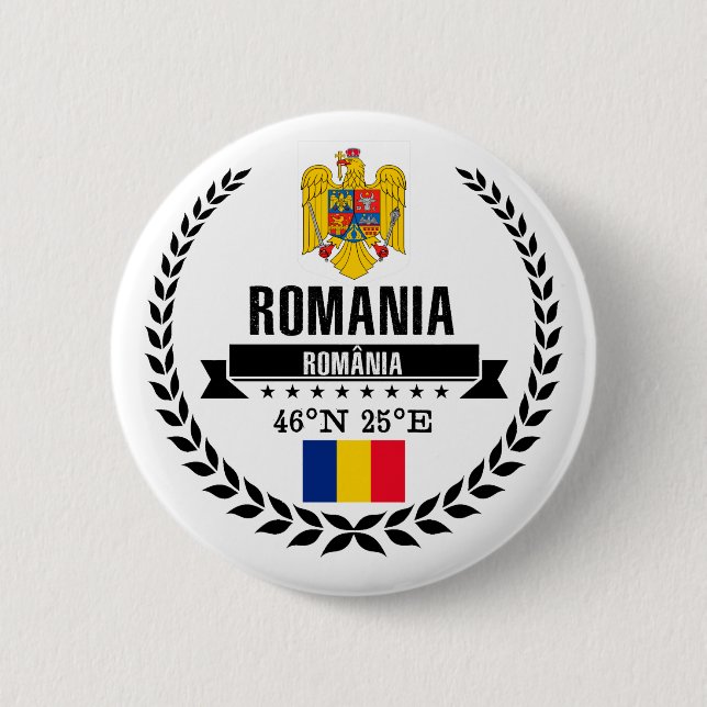Romania 6 Cm Round Badge (Front)