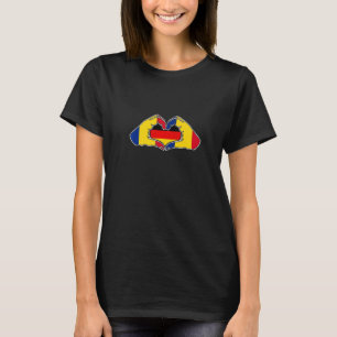Romania and Germany Heart hand friendship T-Shirt