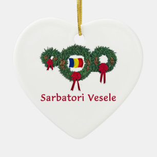 Romania Christmas 2 Ceramic Ornament