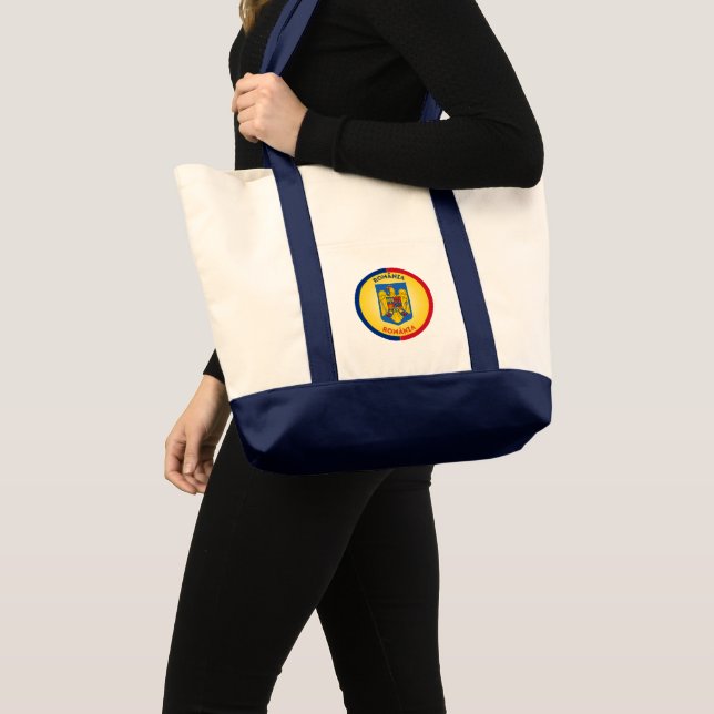 Romania Coat of Arms Circle Shape Tote Bag (Front (Product))