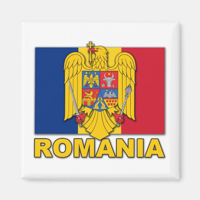 Romania Coat of Arms Flag Magnet (Front)