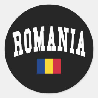 Romania College Style Classic Round Sticker