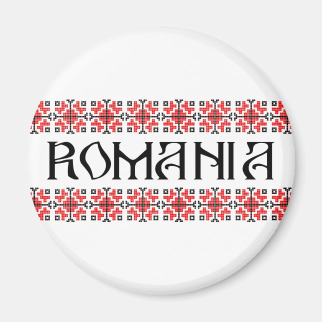 romania country symbol name text folk motif tradit magnet (Front)