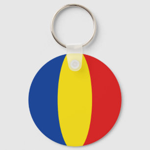Romania Fisheye Flag Keychain