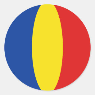 Romania Fisheye Flag Sticker