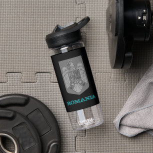 Romania Fitness & Romanian coat of arms / flag Water Bottle