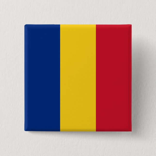 Romania Flag 15 Cm Square Badge (Front)