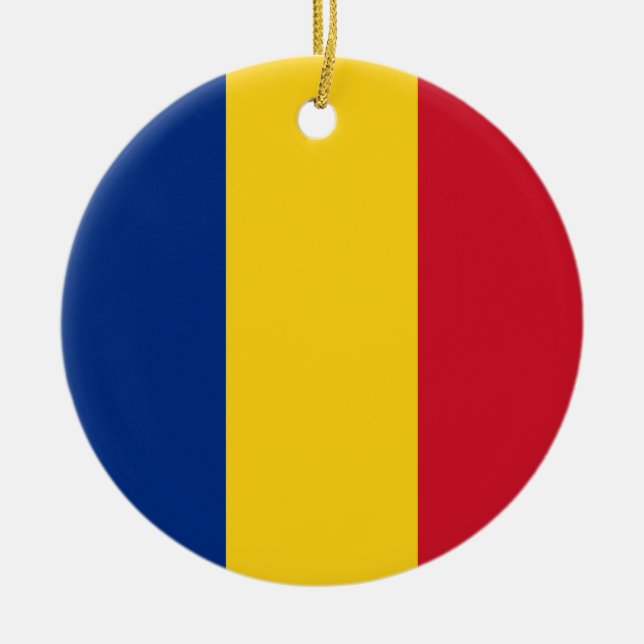 Romania Flag Ceramic Ornament (Front)