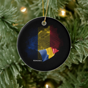 Romania flag ceramic ornament