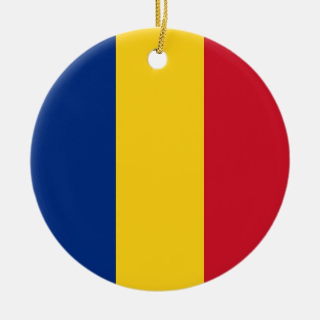 Romania flag ceramic ornament (Front)