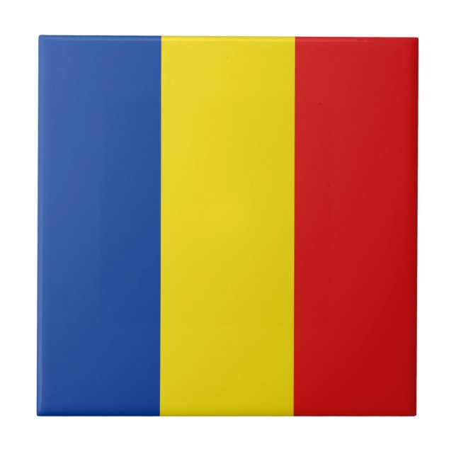 Romania Flag Ceramic Tile (Front)