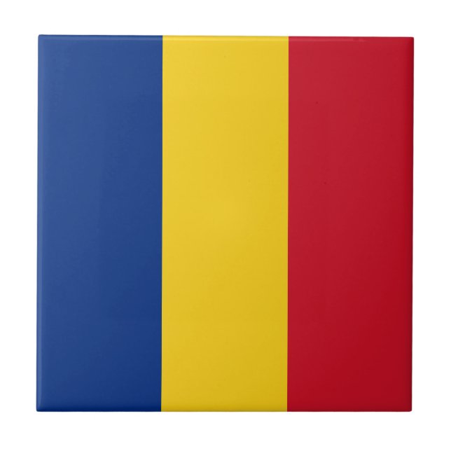 Romania Flag Ceramic Tile (Front)