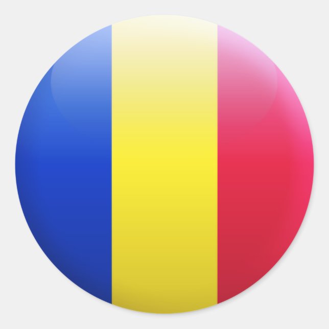 Romania Flag Classic Round Sticker (Front)