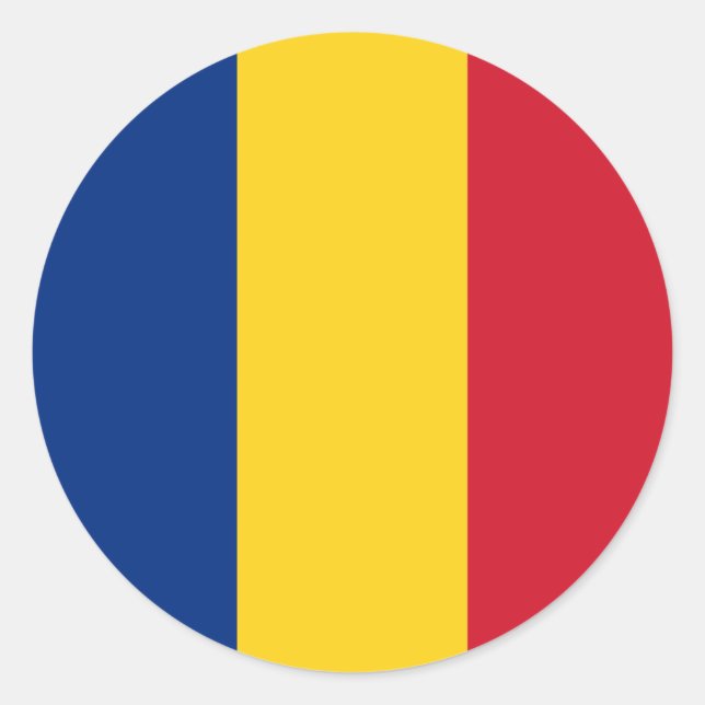 Romania Flag Classic Round Sticker (Front)