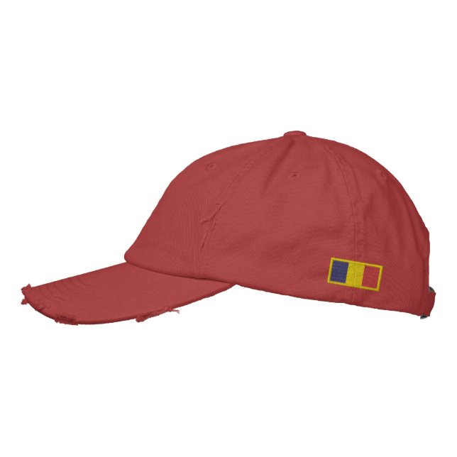Romania Flag Embroidered Hat (Left)