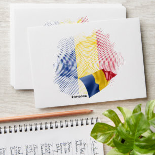 Romania flag envelope