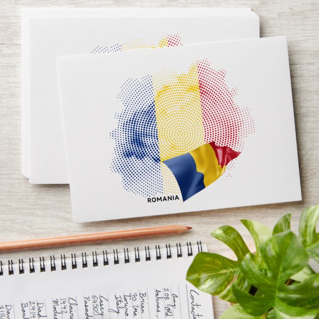 Romania flag envelope (Stacked)