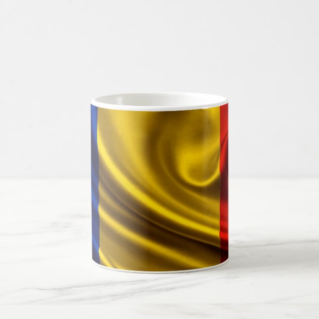 Romania Flag Fabric Coffee Mug (Center)