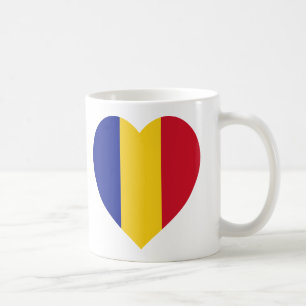 Romania Flag Heart Coffee Mug