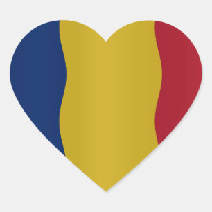 Romania flag heart sticker