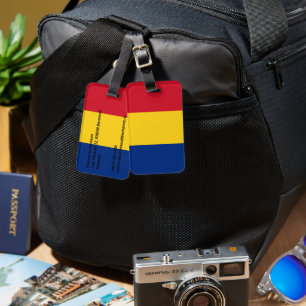 Romania flag luggage tag