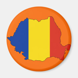 Romania flag map magnet
