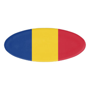 Romania flag name tag