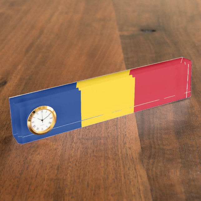 Romania flag nameplate (Side)