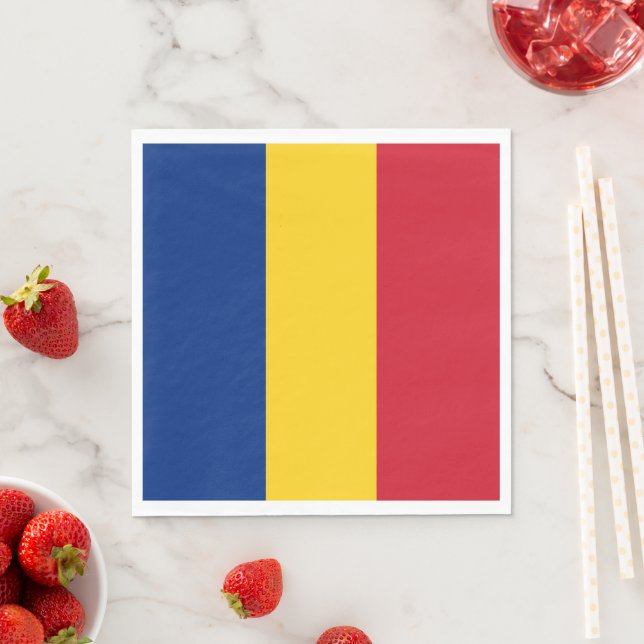 Romania flag napkin (Insitu)