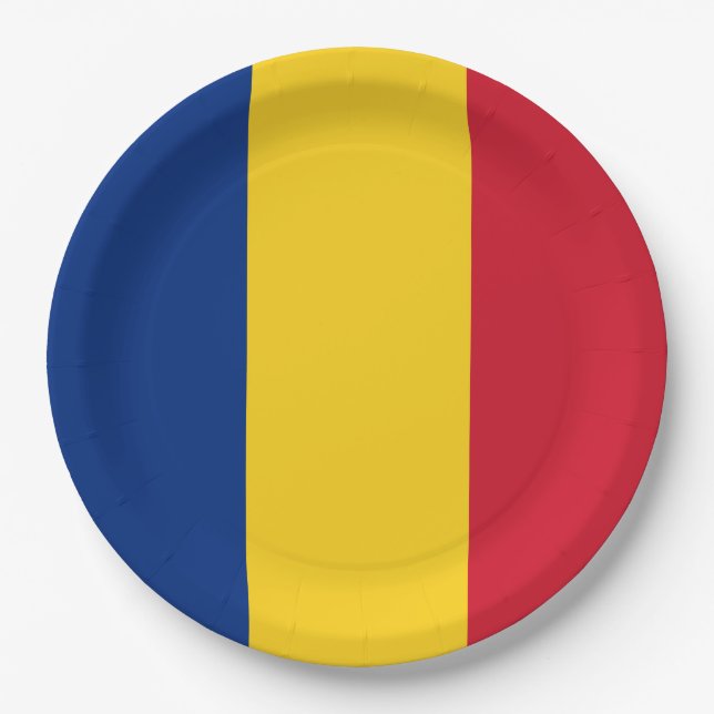 Romania Flag Paper Plate (Front)