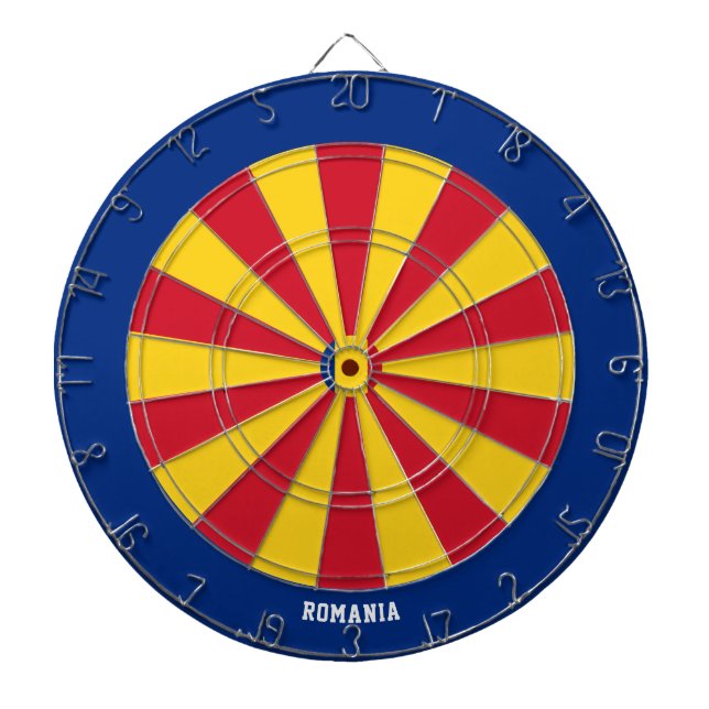 Romania Flag Patriot's Bullseye Dartboard (Front)