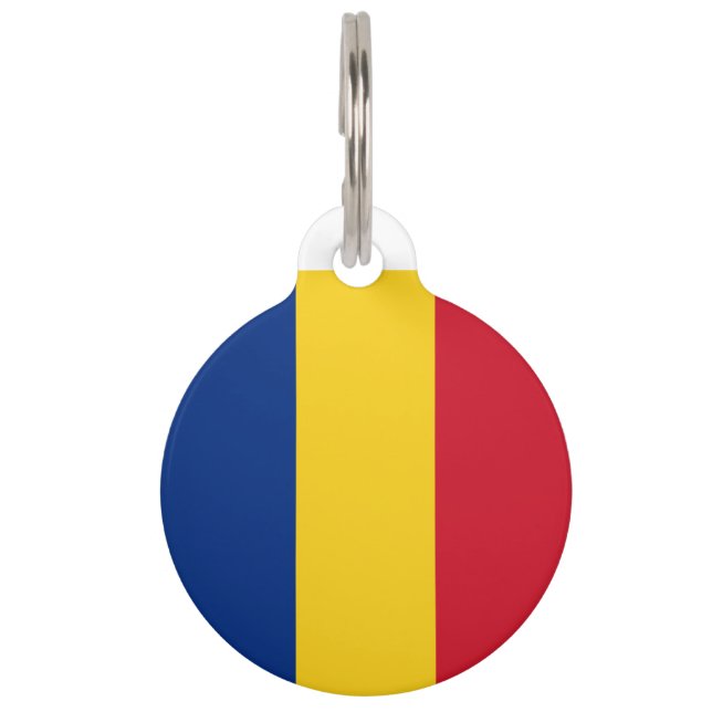 Romania Flag Pet Tag (Back)